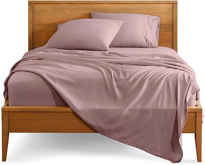 Reusable Bare Home King Sheet Set – 1800 Ultra-Soft Microfiber King Bed Sheets – Double Brushed – Deep Pockets – Easy Fit – 4 Piece Set – Bedding Sheets amp Pillowcases King Mauve Easy-to-Use