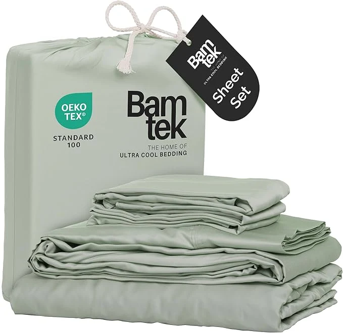 Traditional Viscose Bamboo Bed Sheets Full Sizes 4PC Set – Cooling Bedding for Hot Sleepers with Moisture Wicking Technology – Silky Soft 16 Inch Deep Pocket – Sage 54 quot x75 quot Proven