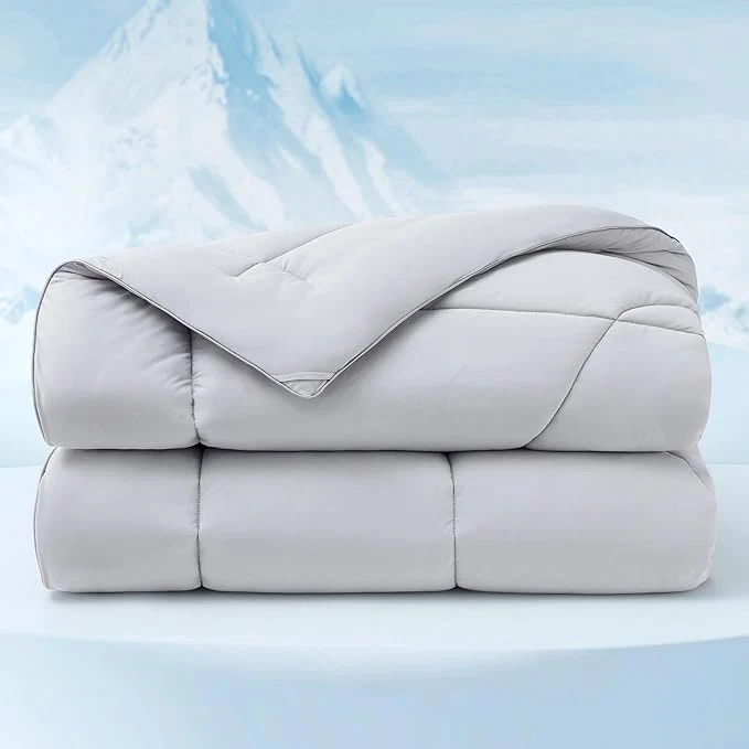 Innovative Bedsure Cooling Comforter Queen Size – Cooling Blankets for Hot Sleepers Lightweight Comforter for Summer with Dual-Sided Cool Tech Soft Breathable Cold Blanket for Sleeping Grey 88×88 Inches High-Grade