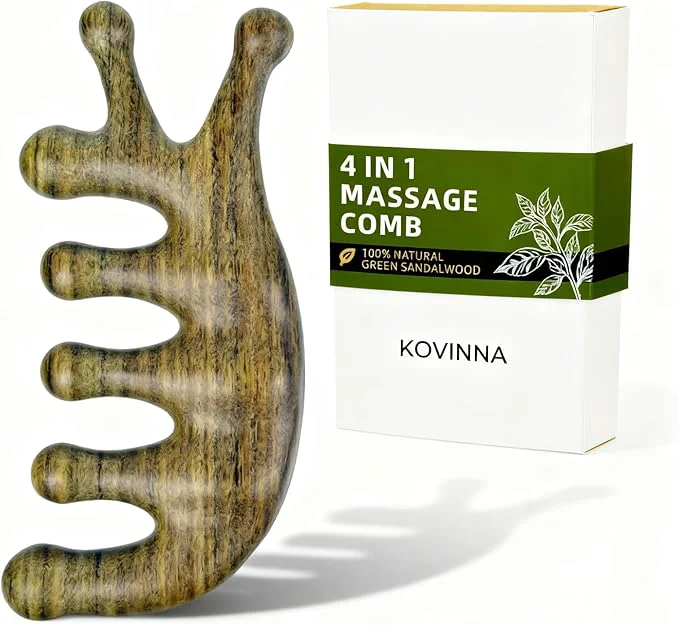 Fine Green Sandalwood 4-in-1 Massage Comb Gua Sha Tool Trusted