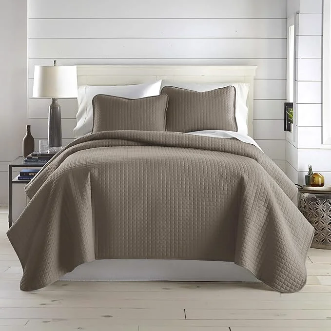 Minimalist Southshore Fine Living Inc. Quilts Full Size Queen Size Quilt Bedding Set Pet Hair Resistant Bedding Coverlet Queen Size Full Size Bedspread w 2 Pillow Shams Quilted Comforter Dark Taupe Quilts Unique