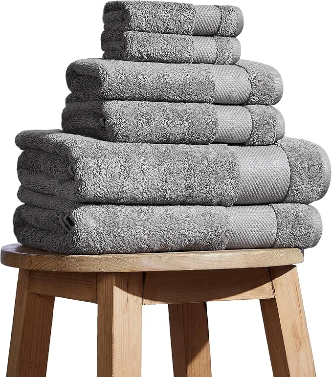 Sophisticated BIOWEAVES Organic Cotton 700 GSM Plush 6-Piece Towel Set GOTS Effective