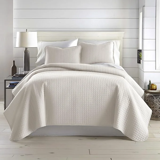Premium Material Southshore Fine Living Inc. Twin Quilt Bedding Set Microfiber Quilt Comforter XL Twin Bedspread Coverlet Pet Hair Resistant Bedding Set Natural Beige Bedspread with Matching Pillow Sham Bone Long-Lasting