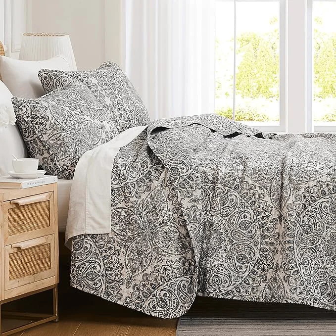 Carefully Designed Southshore Fine Living Inc. Ashanti Collection Oversized Quilt Twin Bedding Set Lightweight Soft Coverlet Bedspread 2-Piece with one Matching sham 69 in Wide x 98 in Long Twin XL Grey Enhanced