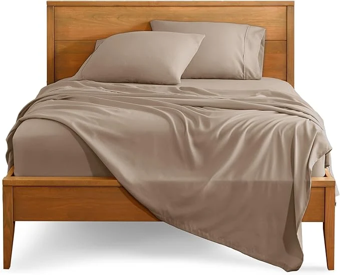Trusted Bare Home Full XL Sheet Set – 1800 Ultra-Soft Microfiber Full Extra Long Bed Sheets – Double Brushed – Deep Pockets – Easy Fit – 4 Piece Set – Bedding Sheets amp Pillowcases Full XL Pebble Natural