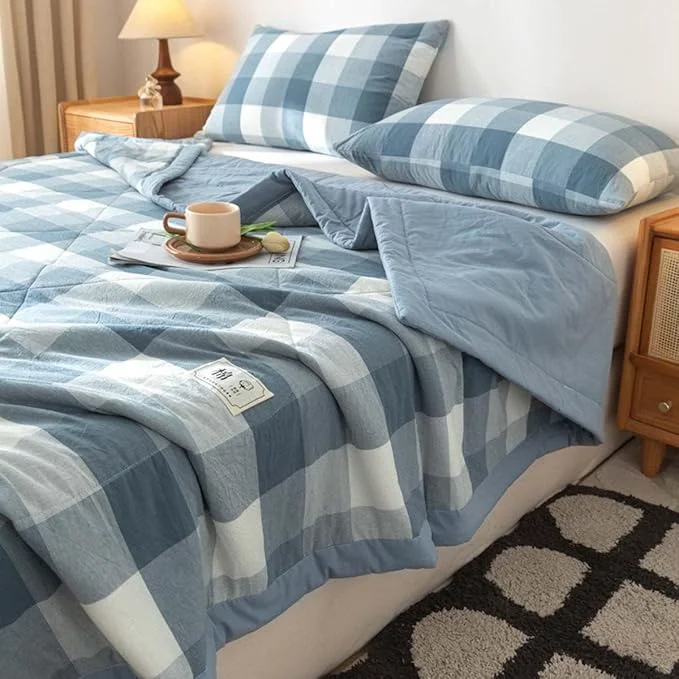 Certified Lightweight Summer Spring Bedspreads Quilt Bedding Set Queen Size 150 200 200 230cm ﻿ Soft And Comfortable Breathable Bedding Coverlet For All Season Drop Nicely Quilt Color 1 Size 150 200cm Responsible