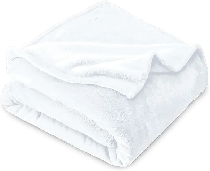 Practical Bare Home Fleece Blanket – Kid Size – Ultra-Soft Lightweight for Bed Sofa and Couch – Luxury Microplush – Cozy Warm Blanket Kid White Crafted