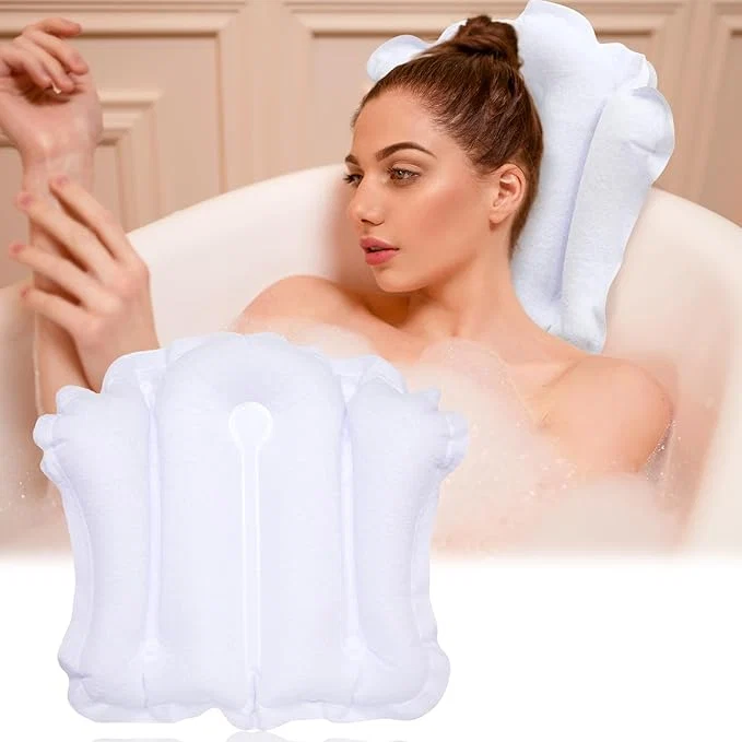 Classic Jetec Inflatable Bath Pillow for Tub Non Slip Bathtub Pillow Soft Comfortable Traditional