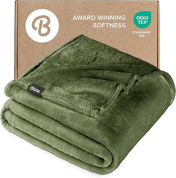 Modern Bare Home Fleece Blanket – Twin Twin Extra Long – Ultra-Soft Lightweight for Bed Sofa and Couch – Luxury Microplush – Cozy Warm Blanket Twin Twin XL Cypress