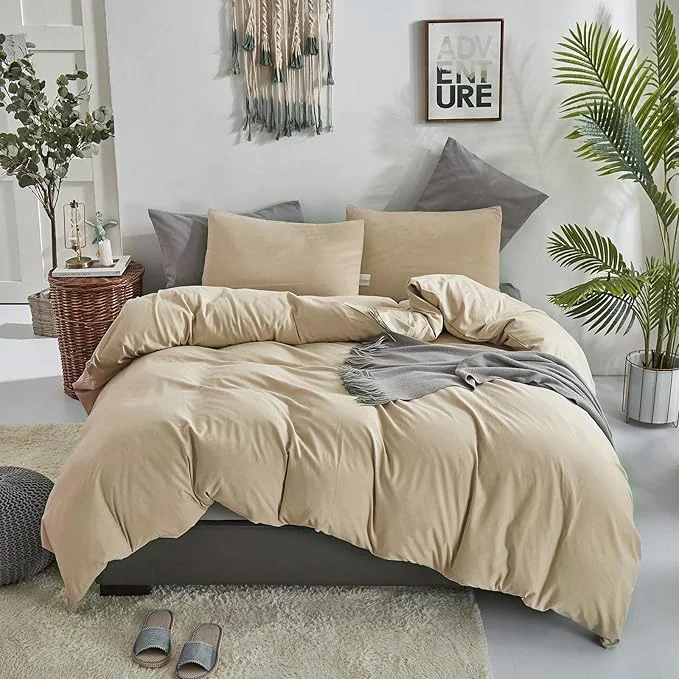 Practical KAREVER Champagne Comforter Set Twin Khaki Bedding Set Girls Bed Comforter Set Plain Beige Breathable Blanket Teens Light Champagne Lightweight Quilts Set Twin Size Fashionable