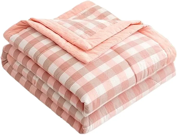 Classic Lightweight Summer Bedspread Quilt Coverlets Bedding Set Queen King Size Air Conditioning Comforter Blanket Skin-friendly Soft Breathable Geometric Pattern Bedding Coverlet For All Season Color 5 Natural