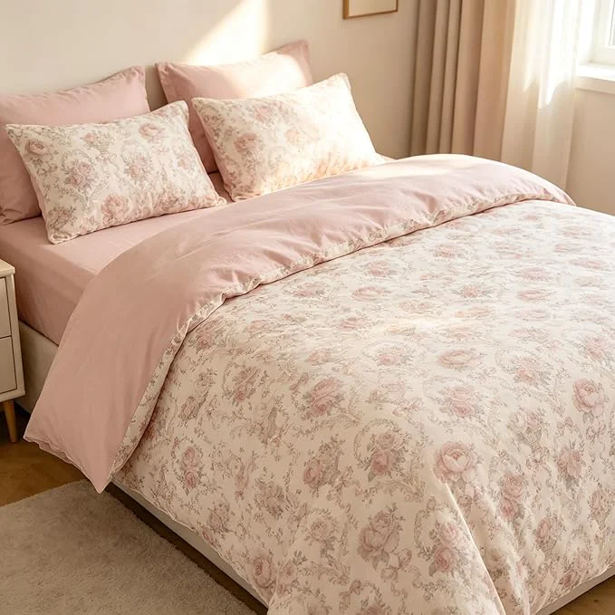 Genuine Coquette Cottagecore Comforter Set Twin Size 2Pcs Shabby Chic Flower Bedding for Women Teen Girls French Country Style Quilted Comforter with 1 Pillowcase 68 quot x86 quot Elite