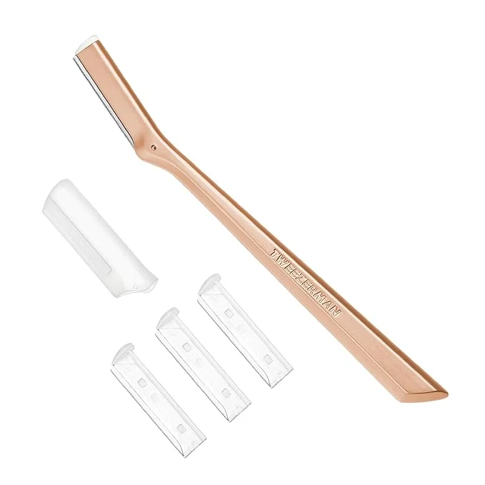 Premium Material Tweezerman Rose Gold Facial Razor High-Grade