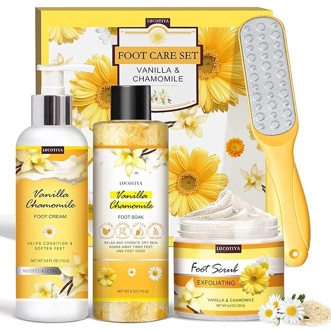 Prestigious LUCOTIYA Foot Soak Set Pedicure Kit Vanilla chamomile Foot Soak Salts Elite