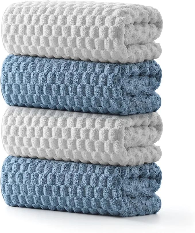 Powerful REDKISS Microfiber Bath Towels of 4-27×55 Inches Bath Towel Large Highly Smart