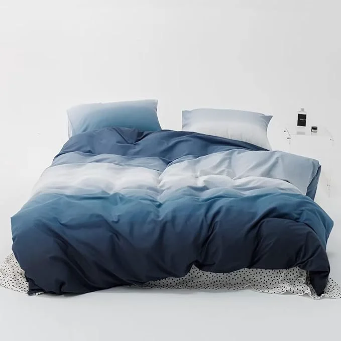 Luxury Luxlovery Gradient Blue Twin Bedding Set – 3 Piece Set 90 x 68 Inch Comforter 20 x 26 Inch Pillowcases Professional