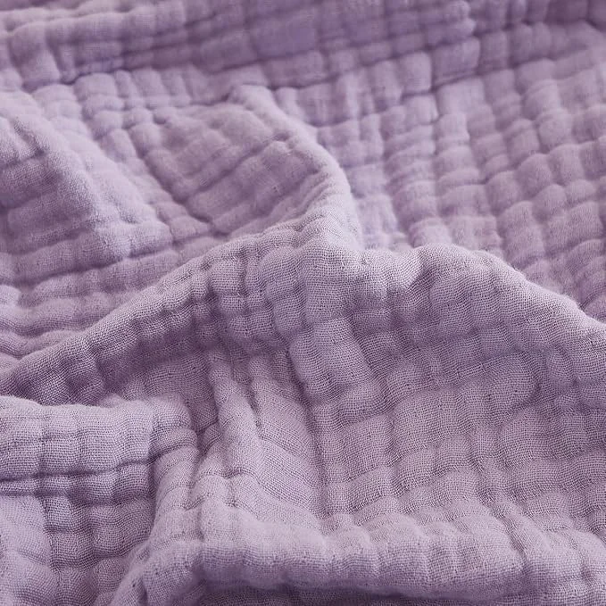 Healthy EMME Cotton Blanket Queen Size for Bed Soft Large Muslin Bed Blankets 90 quot x90 quot Lightweight Breathable All Season Gauze Lavender Flexible