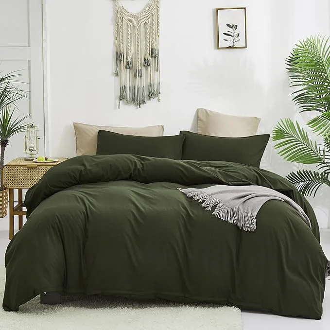 Original Luxlovery Army Green Comforter Set Twin Dark Green Bedding Set Minimalist Bedding Set Soft Breathable Blanket Quilts Modern All Season Comforter Set Superior