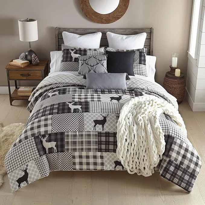 Efficient Donna Sharp Ridge Point Comforter Bedding Set – 3-Piece King Size Reversible Comforter Set – Includes 1 Plush Comforter and 2 Pillowcases – Machine Washable Classic