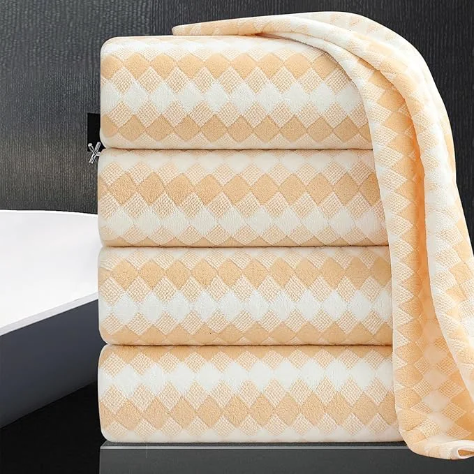 Fine Crafted 4 Piece Extra Large Bath Towel Set Oversized Bath Sheet 35 x70 Bathroom Towel Environmentally Friendly