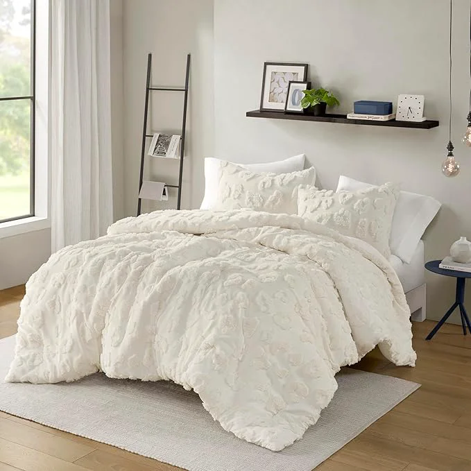 Fine Intelligent Design King Comforter Set Chenille Tufted Animal Print Pattern Comforters King Size All Season Fluffy Bedding Soft Microfiber Reverse Larissa King Cal King Off-White 3 Piece Reliable