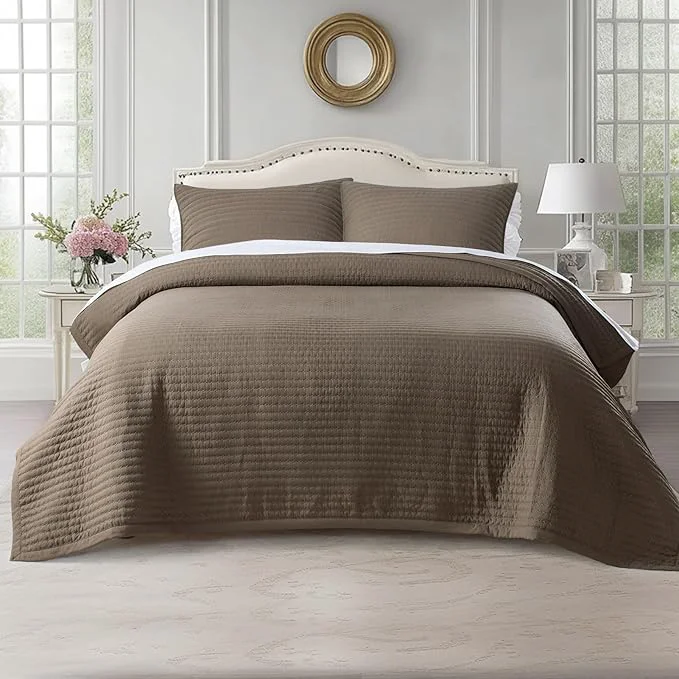 Fine Crafted KASENTEX King XL Quilt Set 108 quot x98 quot – Soft Washed 3-Layer Lightweight Bedspread Minimalist Nordic Design All-Season Spring amp Summer Quilt Set 1 Quilt 2 Pillow Shams Cub Traditional