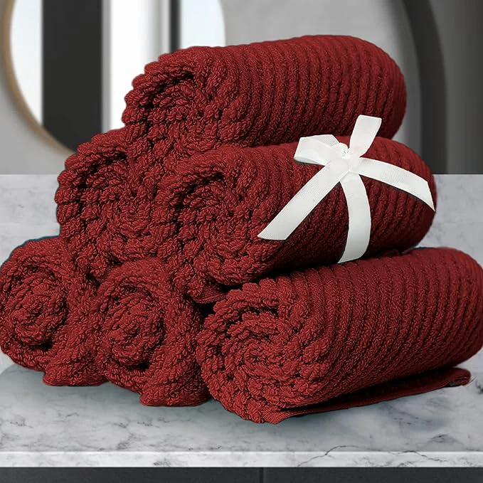 First-Class VOOVA MOVAS Red Washcloths Bath Hand Towels Set Next-Generation