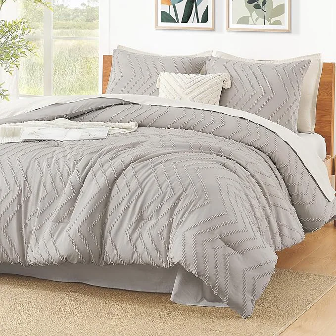 Unique Litanika Comforter Super King Size Set Linen 3 Pieces Chevron Tufted Solid Bedding Comforter Sets Fluffy Bed Set Advanced