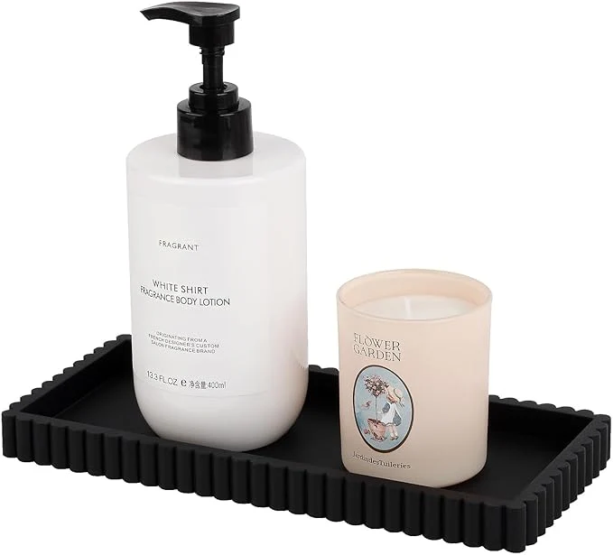 Superior Silicone Bathroom Tray Small Vanity Organizer Rectangle Sink Caddy Sponge Powerful
