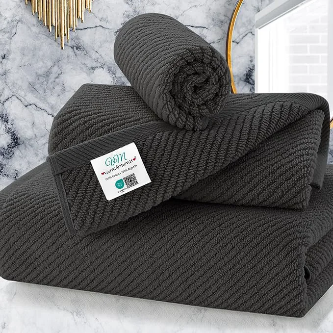 Premium 3 Piece Towel Sets for Bathroom 1 Large Bath 30 x 56 1 Hand 18 x 28 Effective