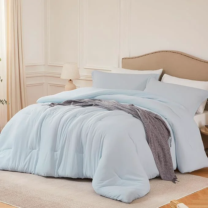 Prestigious Oversized Queen Comforter Sets SkyBlue 3PCS Soft Lightweight Breathable Bedding Comforter Sets for All Season Queen XL 98 39 39 ×98 39 39 Comforter amp 2 Pillowcases Versatile
