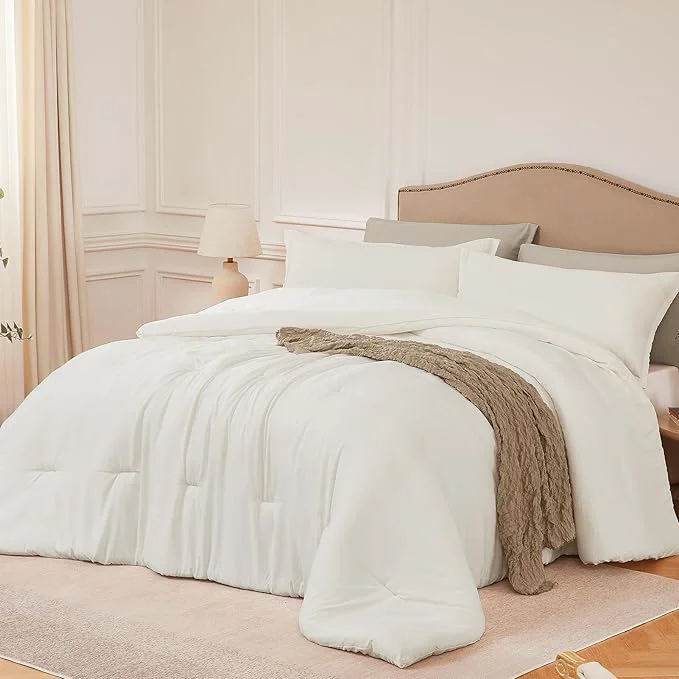 Specialty California King Comforter Set Beige 3PCS Soft Lightweight Breathable Bedding Comforter Sets for All Season Cal King 104 39 39 ×96 39 39 Comforter amp 2 Pillowcases Pure