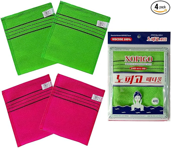Detailed Korean Asian Exfoliating Bath Washcloth Mitt Convenient