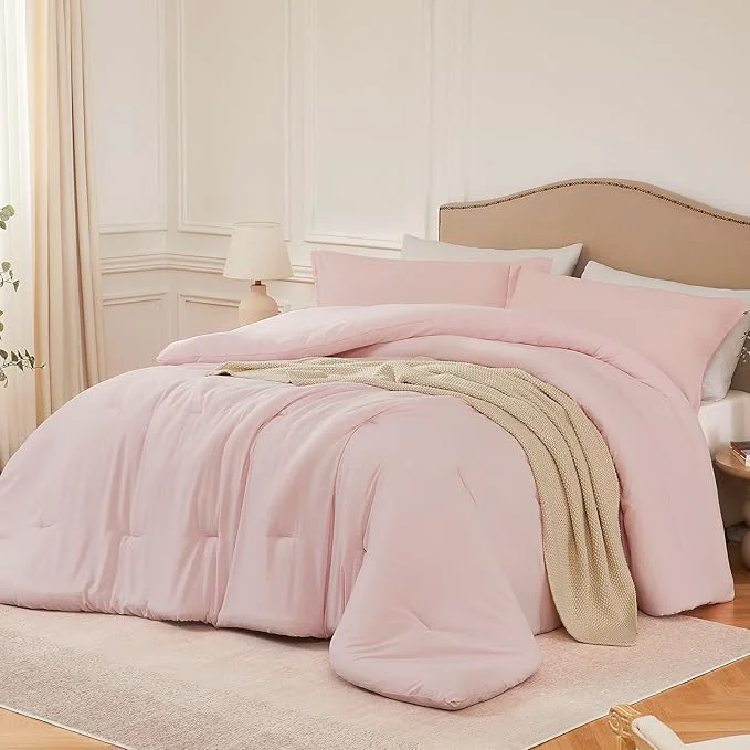 User-Friendly California King Comforter Set Blushpink 3PCS Soft Lightweight Breathable Bedding Comforter Sets for All Season Cal King 104 39 39 ×96 39 39 Comforter amp 2 Pillowcases High-Quality