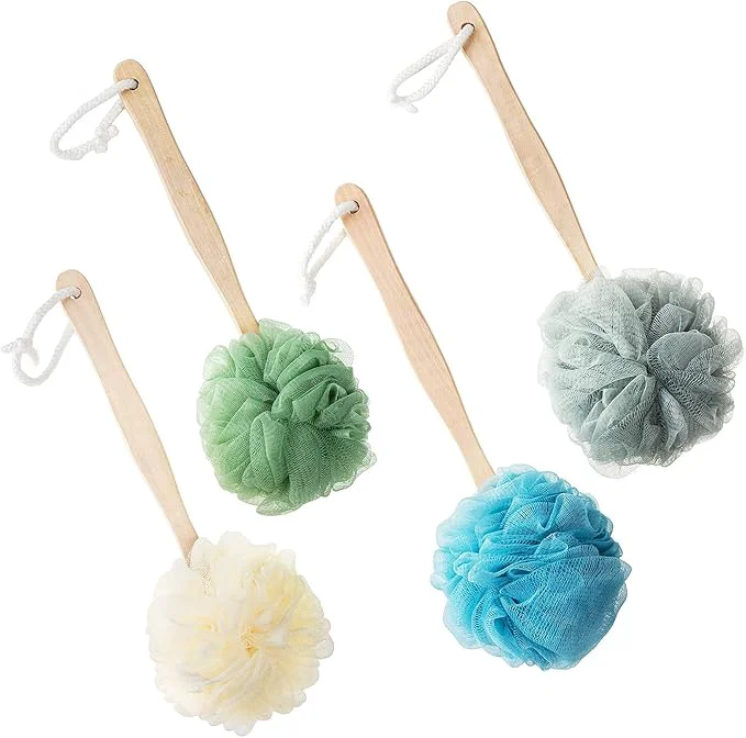 High-Grade 4 Pack Large Bath Puff Loofah Sponge Genuine