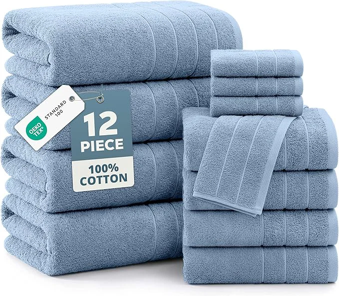 Recyclable Casa Platino Premium Cotton Bath Towel 12 Piece Set Innovative