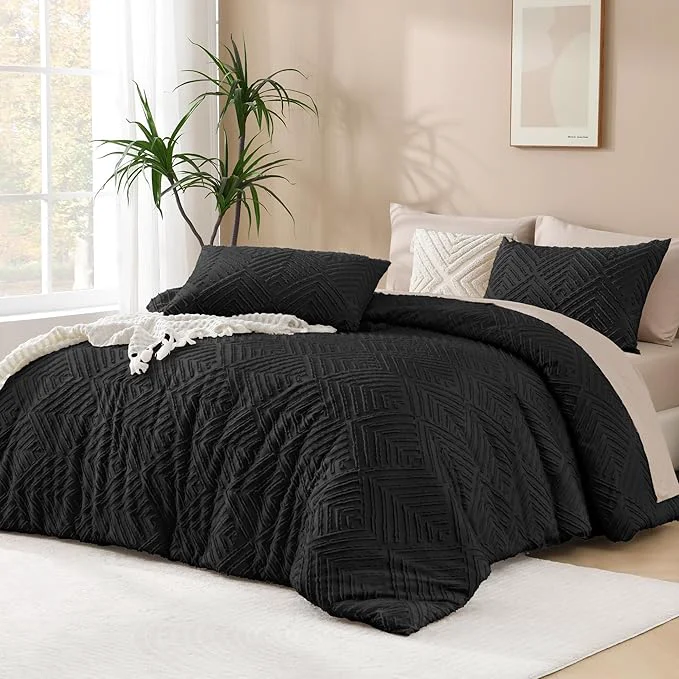Elite Andency Oversized King Comforter 120 39 39 x120 39 39 3 Pieces Black Super King Boho Bedding Set amp Collections All Season Soft Farmhouse Tufted Fluffy Bed Set 1 Comforter 2 Pillowcases Green