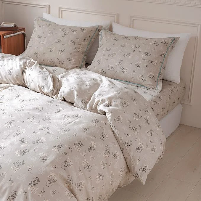 Superior HighBuy Boho Floral Comforter Set Twin XL Beige Botanical Bedding Comforter Set Twin XL Bed Soft Cottagecore Flowers Bedding Set Aesthetic Farmhouse 1 Twin XL Comforter with 2 Pillowcase Relaxed