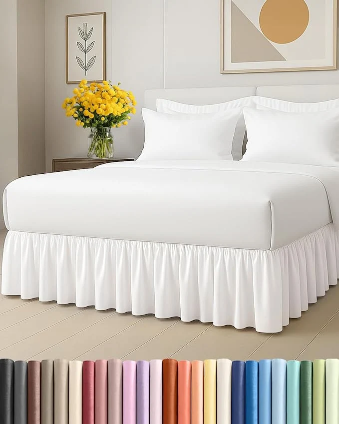 Proven Bedskirt King Size Ruffle – 15 inch Drop Dust Ruffle Bed Skirt with Platform – Soft Easy Fit Premium Hotel Quality – Wrinkle Fade amp Shrink Resistant – For Women Men Kids and Teens – Antique White Casual