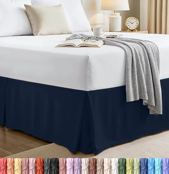 Fine Utopia Bedding Queen Bed Skirt – Soft Quadruple Pleated Ruffle – Easy Fit with 16 Inch Tailored Drop – Hotel Quality Shrinkage and Fade Resistant Queen Beige Fast