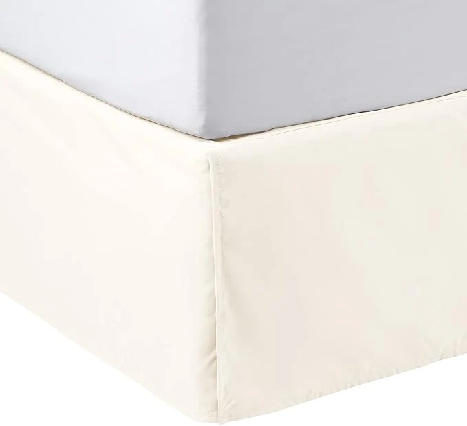 Superior Amazon Basics Lightweight Pleated Bed Skirt Machine Washable Wrinkle and Fade Resistant Queen Off White Comfortable