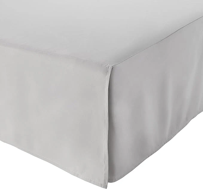 Environmentally Friendly Amazon Basics Lightweight Pleated Bed Skirt Full Light Grey Solid Reliable