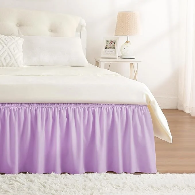 Casual RIMELA Lilac Bed Skirt Full Size 15 Inch Drop Elastic Bed Skirting for Bed Base and Frame Bedding Dust Ruffle Easy to Install Lightweight Wrap Around Adjustable Bedskirt Fine