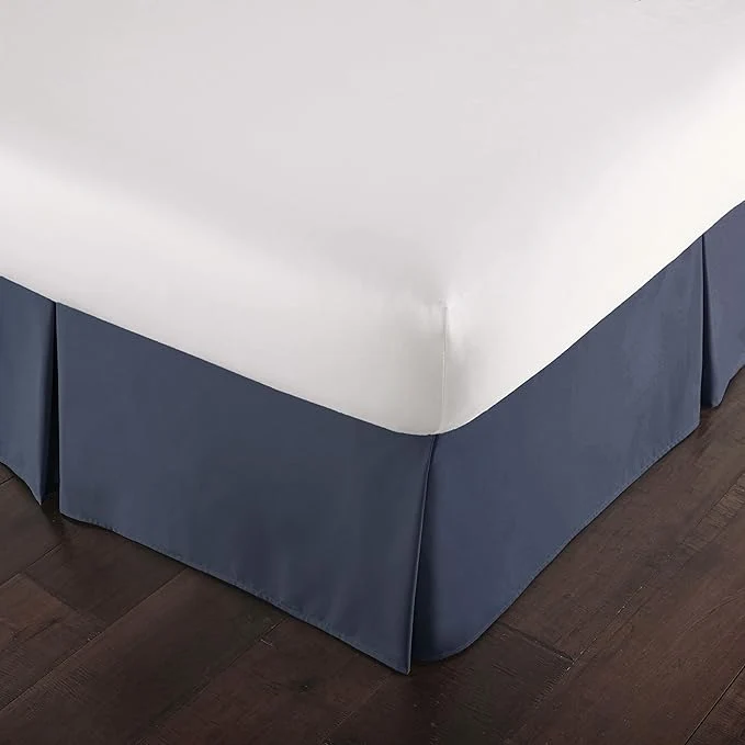 Unique Southshore Fine Living Inc. Hotel Quality Twin Size Bed Skirt 14 Inch Bed Skirt for Twin Mattress Blue Dust Ruffle Easy Care Microfiber Pet Hair Resistant Hides Underbed Storage Dark Blue