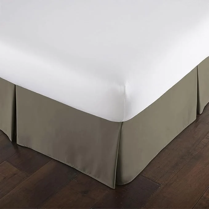 Dependable Southshore Fine Living Inc. Hotel Quality Full Bed Skirt – 14 quot Drop Elegant Pleated Design Premium Dust Ruffle Full Size Bed Skirt Easy Care Luxury Bed Skirt Full Size Dark Taupe Practical