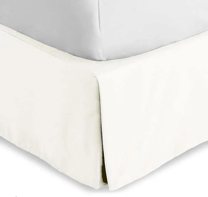 Top-Quality Bare Home California King Bed Skirt – 15-Inch Tailored Drop Easy Fit – Bed Skirt for Cal King Beds – Center amp Corner Pleats Cal King Cream Verified