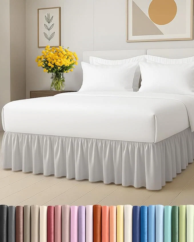 Fast Bedskirt Twin Size Ruffle – 15 inch Drop Dust Ruffle Bed Skirt with Platform – Soft Easy Fit Premium Hotel Quality – Wrinkle Fade amp Shrink Resistant – for Women Men Kids and Teens – French Grey Authentic