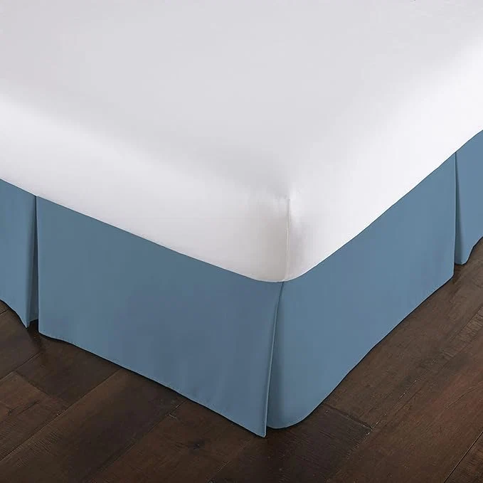 Organic Southshore Fine Living Inc. Hotel Quality Full Bed Skirt 14 Inch Drop Pleated Dust Ruffle Wrinkle Full Size Bed Skirt Easy Care Microfiber Pet Hair Resistant Bedskirt Oeko-Tex Coronet Blue Efficient
