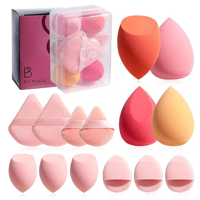 Verified Makeup Sponge Set BS-MALLTriangle Puff 14 Pcs High-Grade