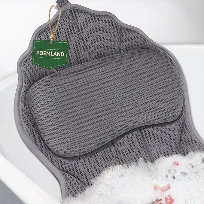 Secure Poemland Bath Pillows for Tub Luxury Bath Pillow Soft 4d Mesh Bathtub Pillow Premium Material